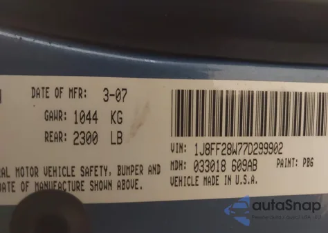 2007 Jeep Patriot Sport z USA, uszkodzony, nr VIN 1J8FF28W77D299902